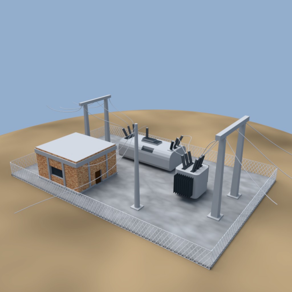 Electric Station - Low poly preview image 1